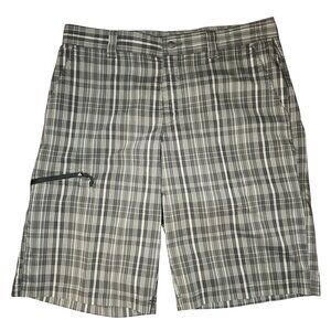 Columbia‎ Mens Omni-wick Green Plaid Shorts 36